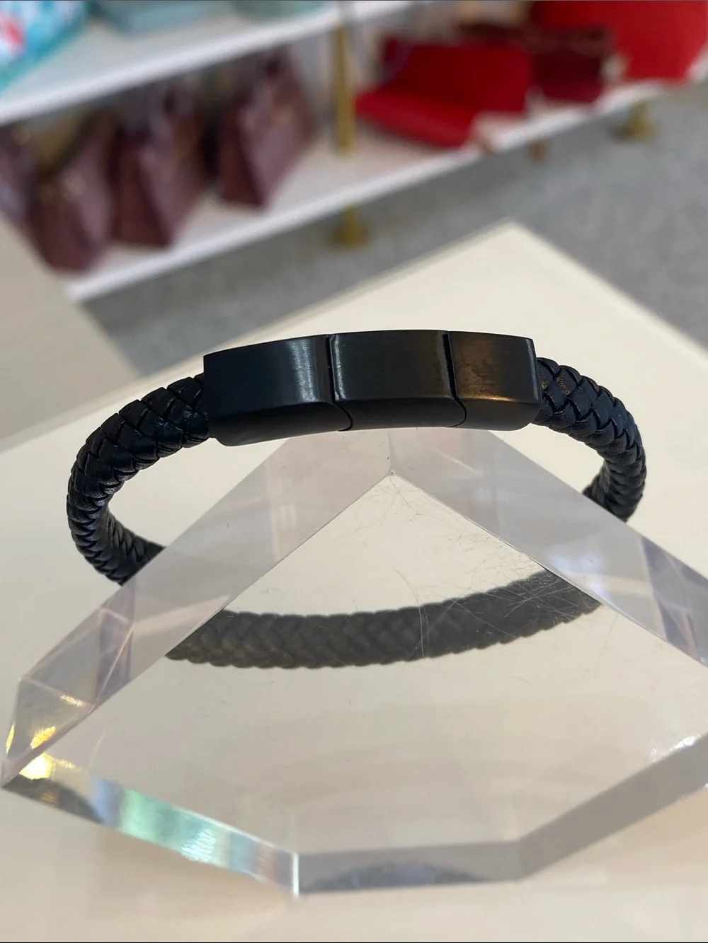 Forge & Foundry Black Braided Leather Bracelet